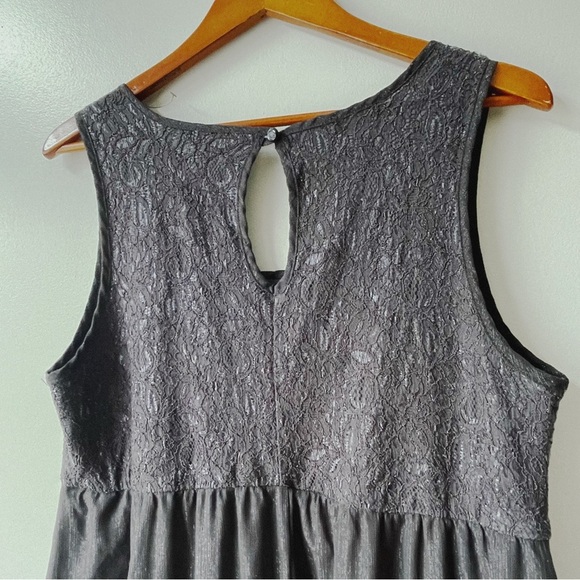 Maurice’s Women’s Linen Dress Sleeveless Flutter Hem Charcoal Gray - Picture 6 of 7